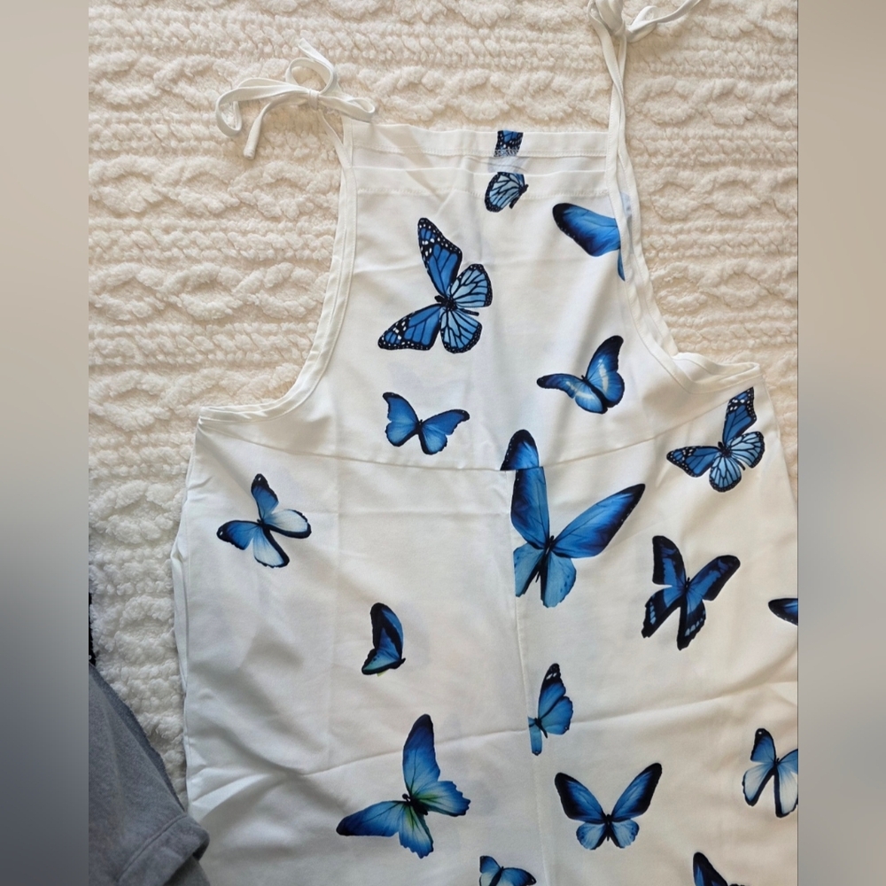 Blue Butterfly Print Jumpsuit / Overalls – Size L